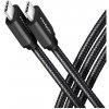 AXAGON BUCM-CM15AB USB-C USB-C, USB 2.0, PD 60W 3A, ALU, oplet, 1,5m, černý