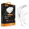 Múdra sieťová nabíjačka ALIGATOR Power Delivery 40W, 2xUSB-C, biela