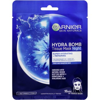 Garnier Skin Naturals Hydra Bomb plátienková maska na noc 32 g