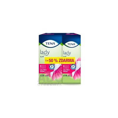 TENA Lady Slim Ultra Mini inkontinenčné slipové vložky 28 + 14 (50% zadarmo) (42 ks) (inov.2020), 1x1 set