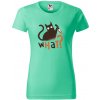 Handel Tričko - What the cat? Farba: mätová, Veľkosť: M, Strih trička: dámsky