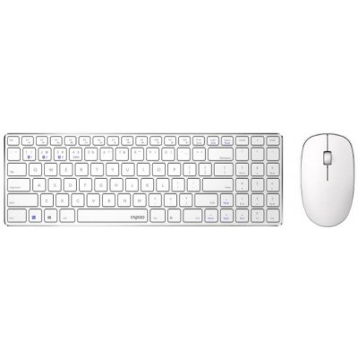 RAPOO set klávesnice a myš 9300M, bezdrátová, Multi-Mode Slim Mouse, Ultra-Slim Keyboard, bílá (9300M)