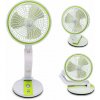 Bezdrôtový skladací ventilátor s LED lampou zelený