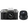 FUJIFILM X-T50 strieborný + XC15-45 mm + XF 35mm f/2 R WR čierny