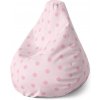 Sablio Sedací vak Pear Ružové bodky - 140 x 100 x 25 cm