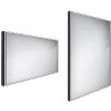 Nimco Zrkadlá - Zrkadlo s LED s osvetlením, 120x70 cm, hliník/čierna ZPC 13006-90