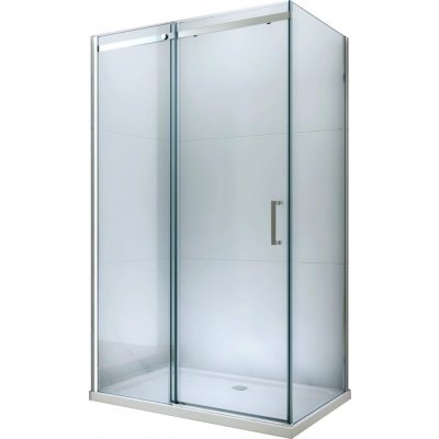 MEXEN/S - Omega obdĺžnikový sprchový kút 130x90, transparent, chróm + vanička 825-130-090-01-00-4010