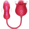 SuperLove 3in1 Rose Licking Tongue & Thrusting Double Ended Vibrating Egg Red