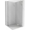Mexen Lunar, L pravý výklopný päťuholníkový sprchový kút 90 x 90 cm, 8mm číre sklo, oceľový profil, 831L-090P-090L-97-00-P