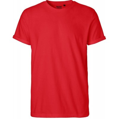 Neutral pánske tričko s ohrnutými rukávmi červené