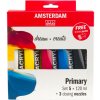 Súprava akrylových farieb Amsterdam Standard Primary 5 x 120 ml + 3 dávkovacie trysky