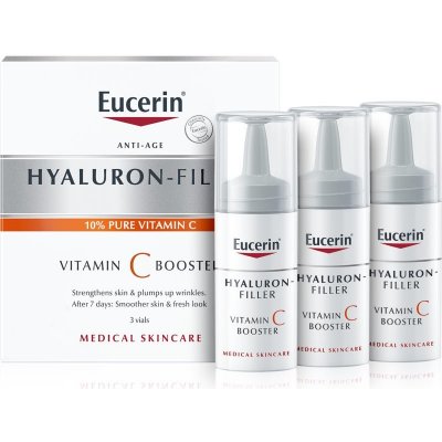 Eucerin Hyaluron-Filler Vitamin C Booster rozjasňujúce protivráskové sérum s vitamínom C 3x8 ml