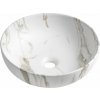 Sapho RONDANE keramické umývadlo na dosku priemer 41cm, bianco carrara AR435BC