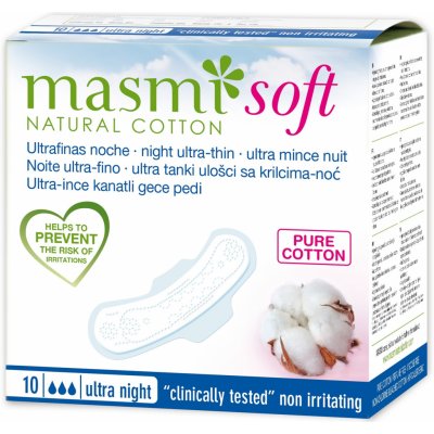 Masmi Ultra Night ultratenké vložky z organickej bavlny 10 ks