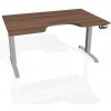 Hobis Pracovný stôl Motion Ergo, PO, 2S, 140x70,5-120,5x90 cm, orech/sivá
