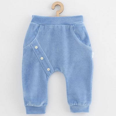 Dojčenské semiškové tepláčky New Baby Suede clothes modrá - 92 (18-24m)