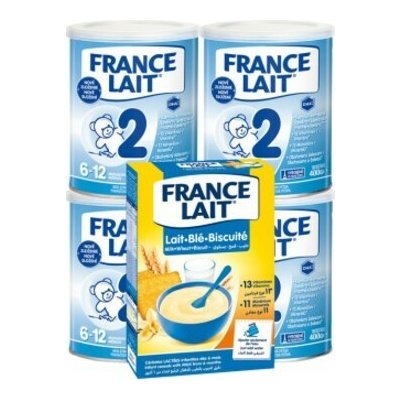 France Lait 2 4x400 g + Pšeničná mliečna kaša sušienky 250 g