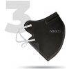 Nanolab Nano respirátor, FFP2, čierny, univerzál., 3 ks