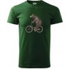 Medveď na bicykli - Tričko extra veľké (5-8XL) - 5XL ( Fľaškovozelená )