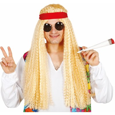 Blond paruka hippie s čelenkou