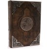 Hnedý Zápisník z Hrubej Kože - Zinkový Dekor Päťuholník - 26 x 18 x5 cm