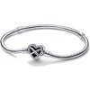 Pandora Romantický strieborný náramok Srdce Moments 592645C01 19 cm