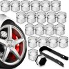 AMIO sada krytiek pre skrutky kolies 19 mm - chrómové