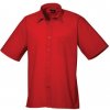 Premier Workwear Pánska košeľa s krátkym rukávom PR202 Red -ca. Pantone 200 44,5 (17H)