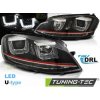 Tuning-tec SVETLOMETY U-LED LIGHT DRL BLACK RED LINE pasuje na VW GOLF 7 11.12-17