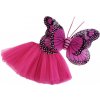 Karnevalový kostým - motýľ - 1 sada 5 fialovoružová