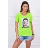 Dámske tričko s grafikou ženy MI5405 zelený neón