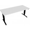 Pracovný stôl Motion, ZO, 3S, 180x61 - 128x80 cm, biela/čierna - 1 kus - 1 KS - základné - 60 mesiacov - 80 cm - elektrický polohovateľný - stôl - Hobis - Motion - 180 cm - 60,5 - 129,5 cm - biela/čie
