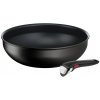 Tefal Wok INGENIO ECO RESIST L3979302 26 cm, s odnímateľnou rukoväťou, čierny, hliník