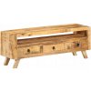 TV stolík, 110x30x40 cm, masívne mangové drevo