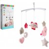 Teddies Kolotoč so sovičkou nad postieľku plast s naťahovacím hrajúcim strojčekom ružový