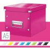 Archivačná krabica LEITZ WOW Click & Store A5 26 x 24 x 26 cm, ružová (61090023)