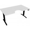Hobis Pracovný stôl Motion Ergo, PO, 2S, 160x70,5-120,5x90 cm, biela/čierna