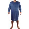 New Fashion Dobra pánska nočná košeľa dlhý rukáv modrá