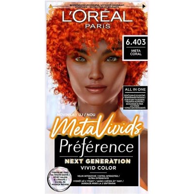 L'Oréal Paris Préférence Meta Vivids semipermanentní barva na vlasy 6.403 Meta Coral 75 ml