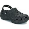 Crocs Nazuvky Classic Platform Glitter ClogW Čierna