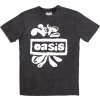 Oasis Tričko Logo Splat Stone Wash Unisex Charcoal Grey L