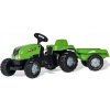 Rolly Toys Kid Šlapací traktor s vlečkou Zelený