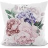 Dekoračná obliečka na vankúš s kvetmi pivonky 40x40 cm