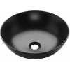 Invena Tinos, keramické umývadlo na dosku 39,5x39,5x13,5 cm, čierna matná, INV-CE-43-005-C