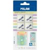 Strúhadlo dvojité s nádobkou MILAN Collectuib Pastel + 4 gumy MILAN 430 - blister