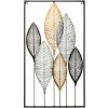 ATMOSPHERA ATMOSPHERA Kovová dekorácia na stenu Leafs 37x65 cm