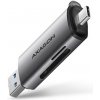 AXAGON CRE-SAC, USB3.2 Gen 1 Type-C + Type-A externí čtečka karet SD/microSD, podpora UHS-I Axagon