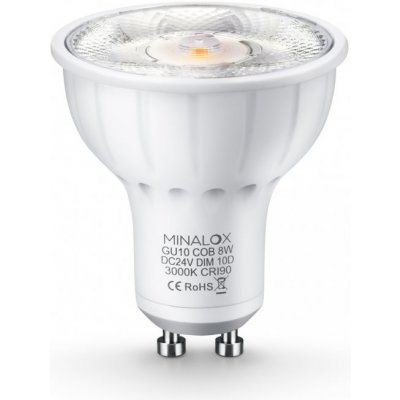 Minalox Stmívatelná LED žárovka GU10 8W 24V 10° 2700K MNLXLBGU10/8W/24/10/2700