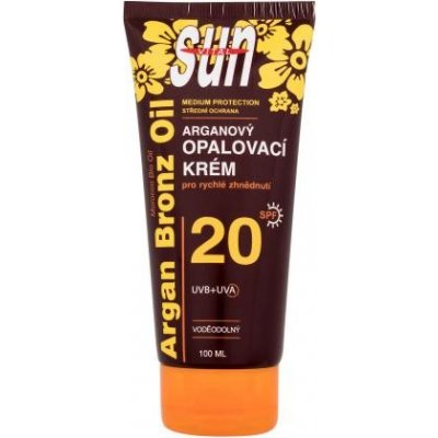 Vivaco Sun Argan Bronz Oil Tanning Cream SPF20 Vodoodolný opaľovací krém 100 ml