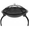 Ohnisko a gril s roštom Strend Pro Homefire, BBQ, na drevené uhlie, kovové, okrúhle, 545x400 mm